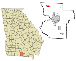 Lowndes County Georgia Incorporated and Unincorporated areas Hahira Highlighted